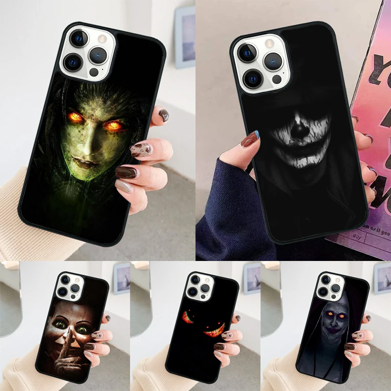 Scary Face Eyes phone case Cover For iPhone 14 15 16 Pro Max SE 2020 coque For apple 11 12 13 Pro Max Mini 7 8 Plus