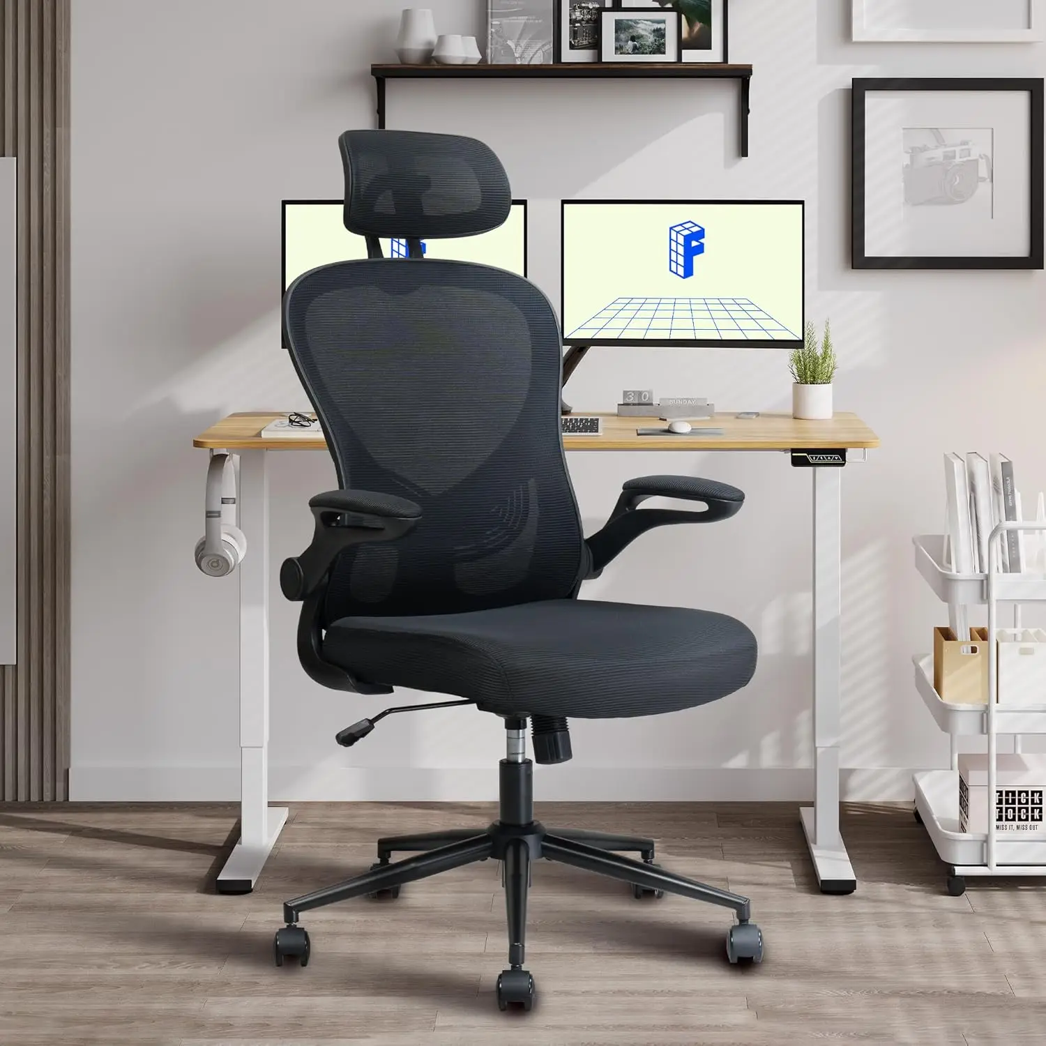 

OC4 Mini Office Chair,Big and Tall Mesh Computer Desk Chair,Ergonomic Task Chair with Adjustable Lumbar Support,Headrest