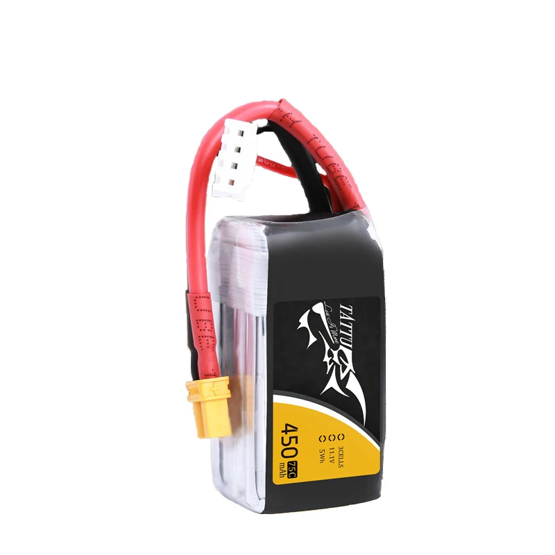 NEW TATTU 3S 11.1V Lipo Battery 450mAh 75C For RC Helicopter Quadcopter FPV Racing Drone Parts 11.1V Rechargeable Battery