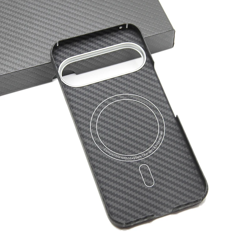

ZXKE Carbon Fiber Case For Google Pixel 10ProXL Pixel10Pro Embedded Iron Sheet Magnetic Car Support Magsafe Aramid Fiber Shell