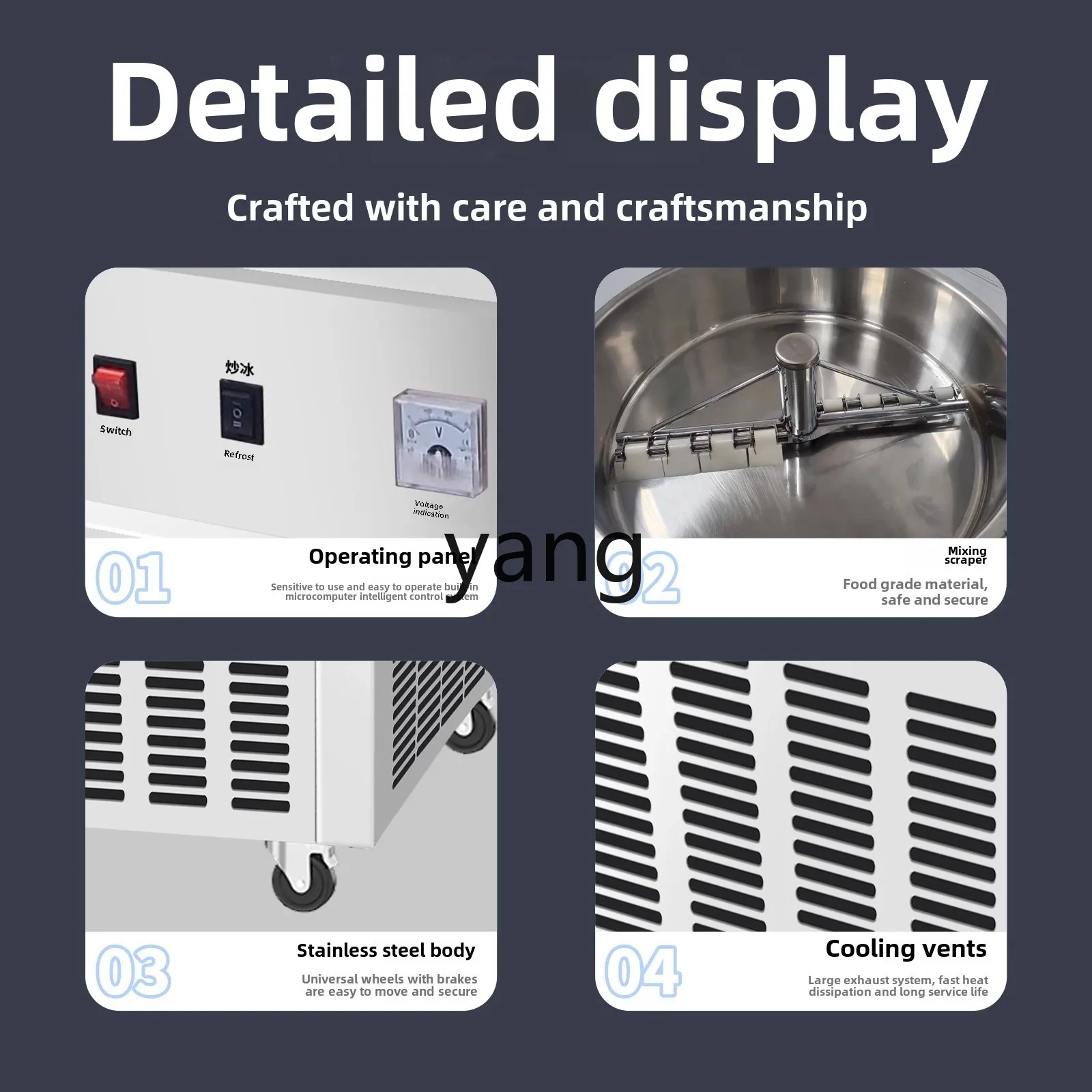 CX Automatic Fried Ice Machine Plug-in Thick Cut Fried Yogurt Machine Ice Cream Roll Snowflake Cheese Machine