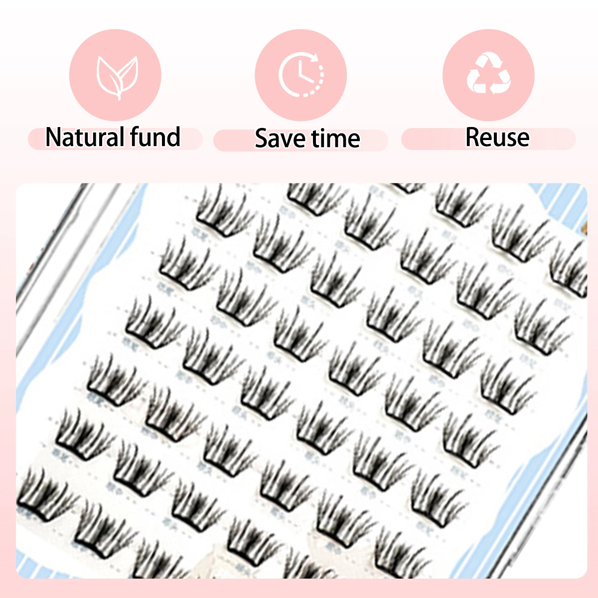 رموش مغناطيسية طبيعية غير غراء من Wispy 48 مجموعة رموش صناعية قابلة لإعادة الاستخدام رموش مجعدة رفيعة للغاية #3