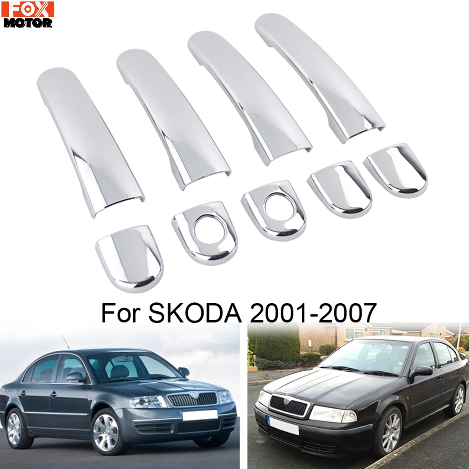 Chrome Door Handle Cover Catch Trim Molding Bezel Cap Garnish For VW Passat B5 Golf Mk4 Polo Jetta Skoda Decoration Accessories