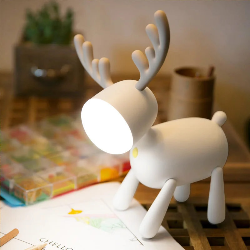 2022 New Pup Led Night Lamp For Children 1200mAh Rechargable ELK Night Lights Adjust Brightness Table Lamp For Home In Bedroom