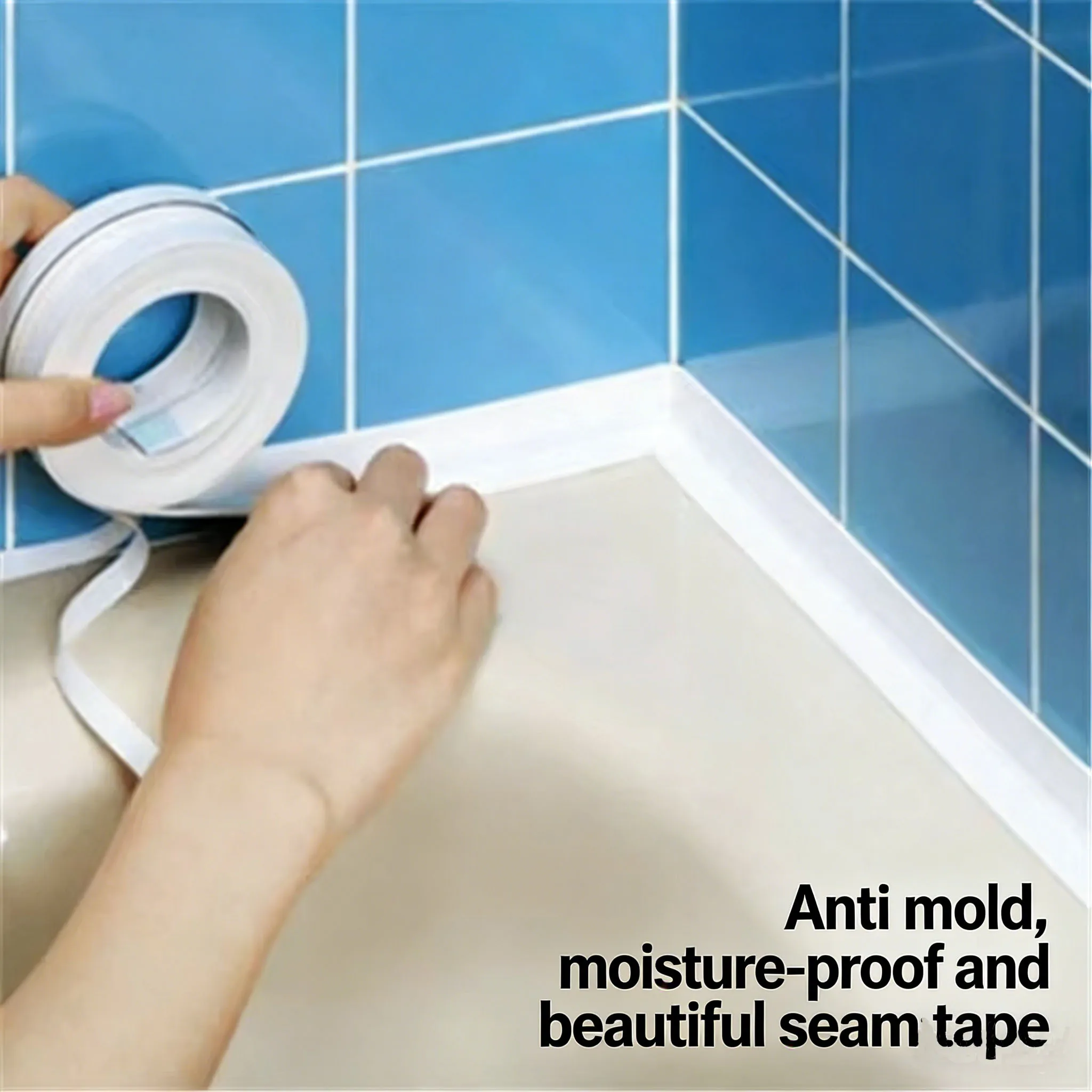 PVC Sealing Strip Bathroom Bathtub Bathroom Kitchen Sink Self-Adhesive Waterproof Tape Toilet Wall Corner Anti Mold Gap Sticker