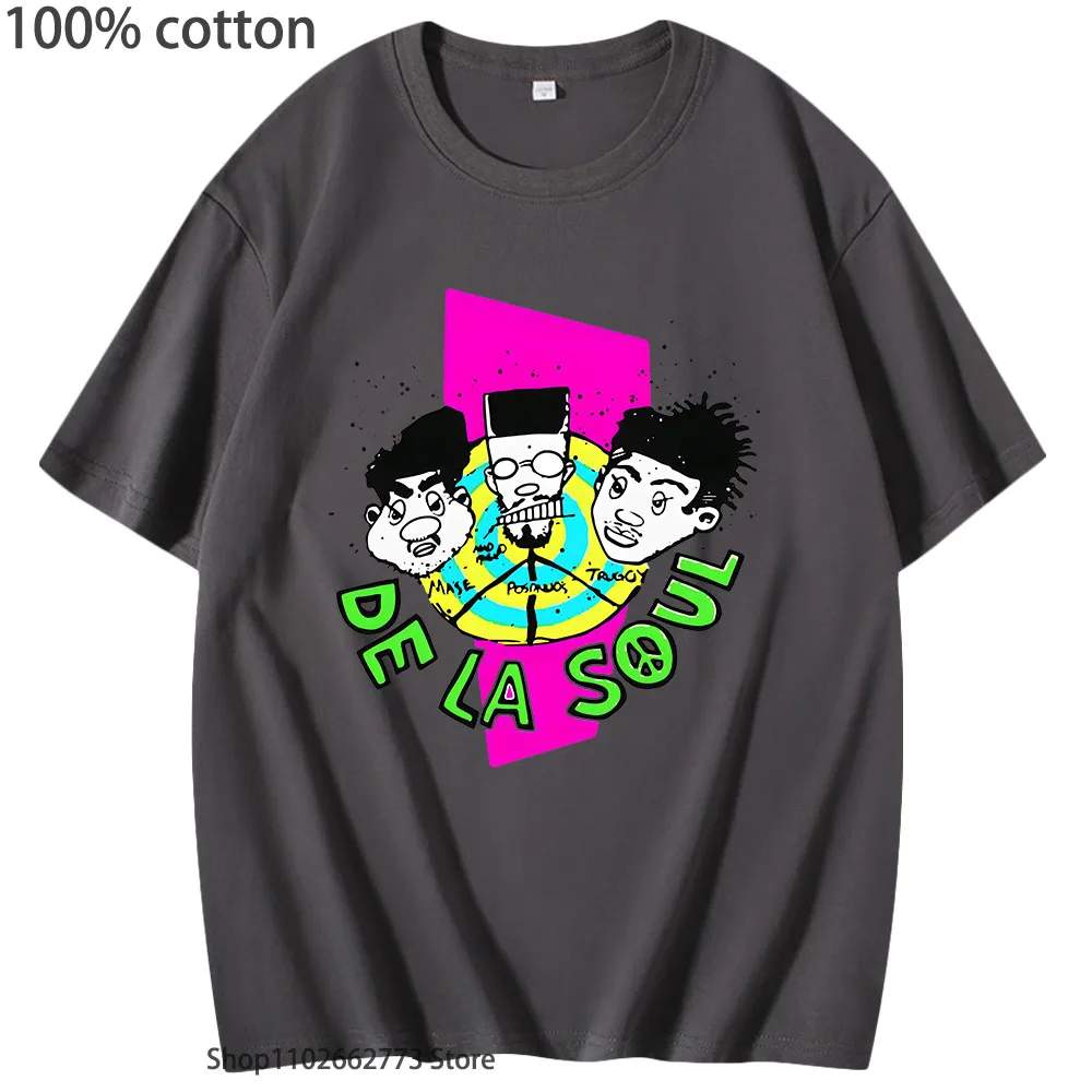 De la soul für Fans Grafik T-Shirts Männer/Frauen Kleidung High Street Kpop T-Shirt 100% Baumwolle T-Shirts Mode weibliche Tops O-Ausschnitt lässig