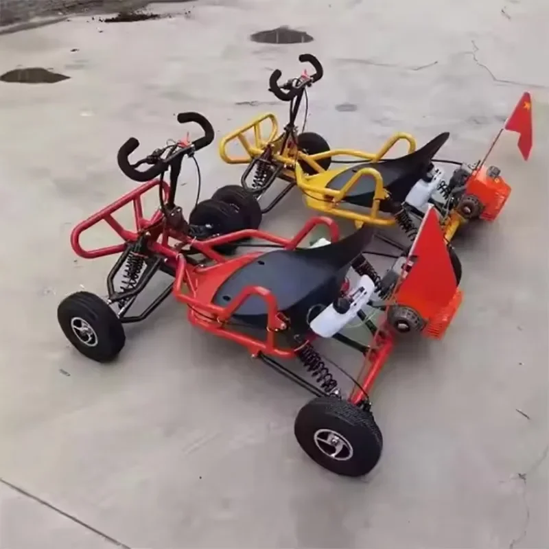 Adult Outdoor Off-Road Go Kart - 63cc 2-Stroke Motor, Professional Durable Racing Karting Buggy