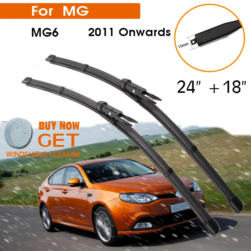 

Car Wiper Blade For MG MG6 2011 Onwards Windshield Rubber Silicon Refill Front Window Wiper 24"+18" LHD RHD Auto Accessorie