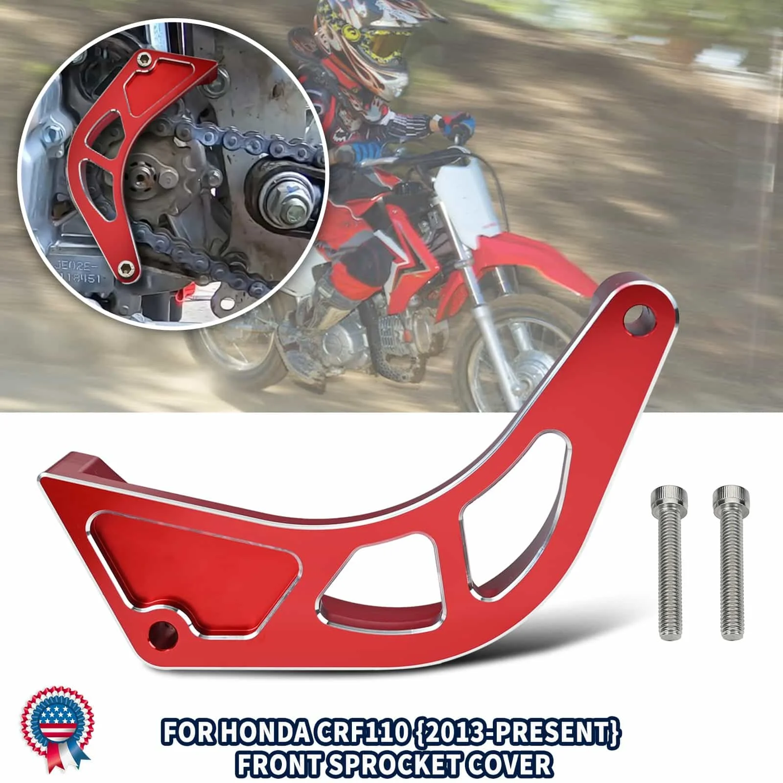 

Motorcycle Front Sprocket Cover Chain Guard Protector CNC Aluminum Alloy Red Accessories For Honda CRF110 2013-2024 Accessory