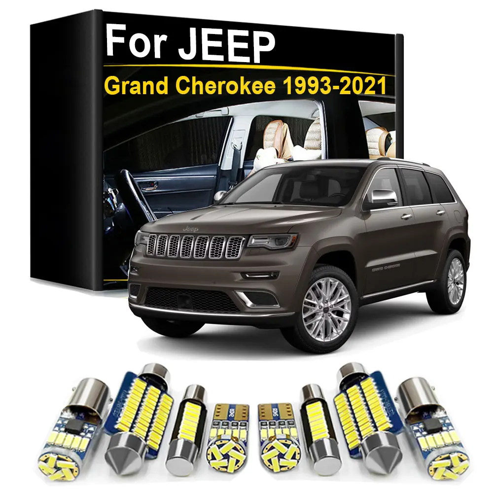 Interior LED Light Kit Canbus For Jeep Grand Cherokee MK 1 2 3 4 1993- 2011 2012 2013 2014 2015 2016  2017 2018 2019 2020 2021