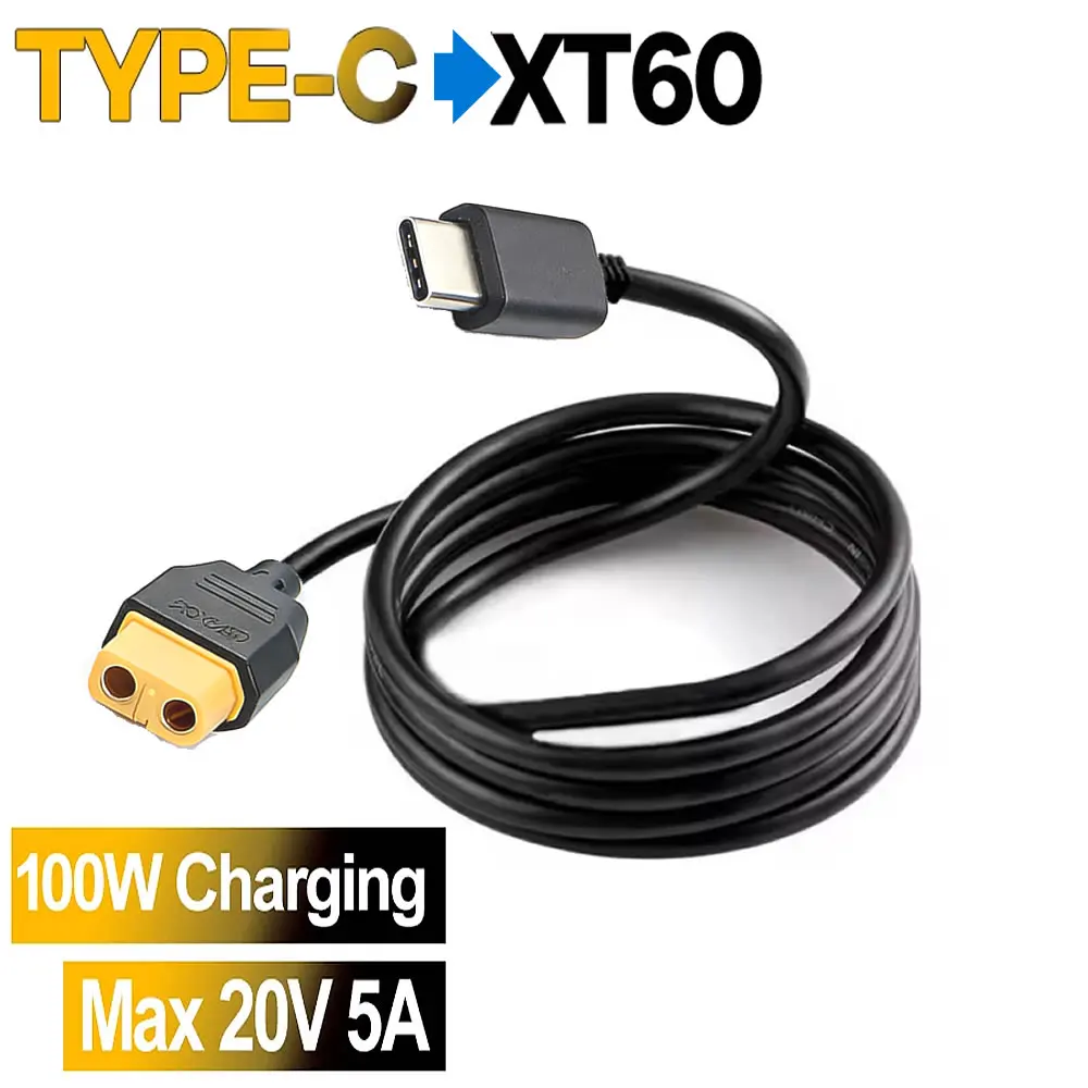 USB C Type C to XT60 Female Adapter Charging Cable PD 100W 20V for ToolkitRC Drone Model Energy Storage Power Charger Cords