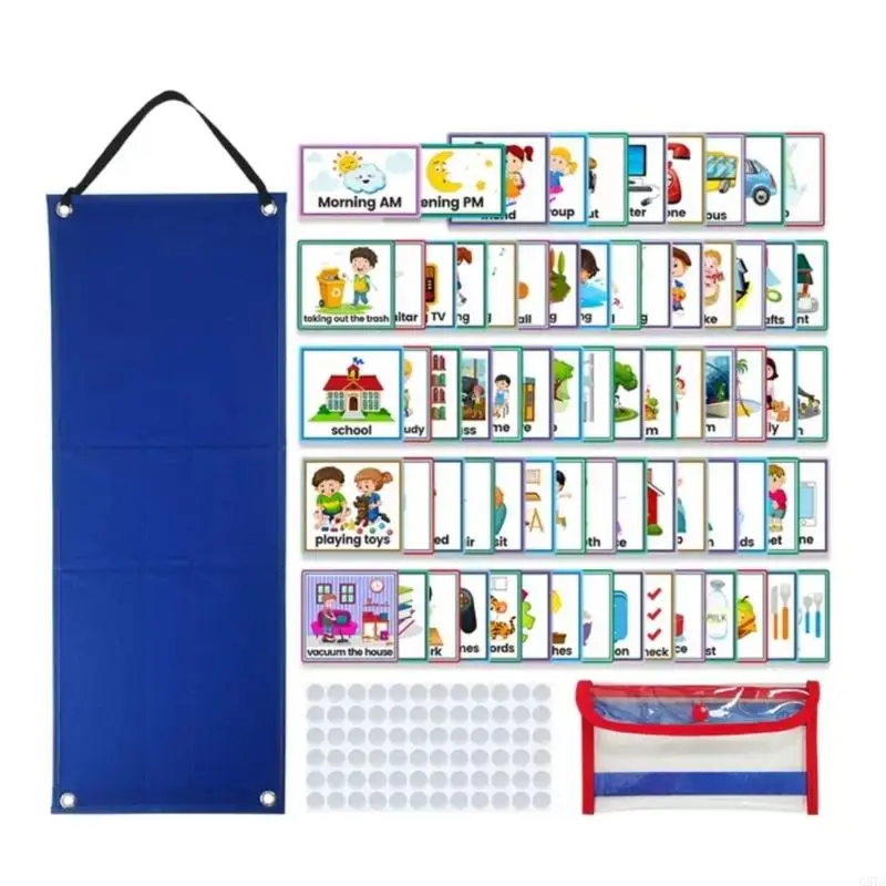 G8TA Children Daily Routine Chart with 70 Cards Visual Schedule Chart for Kid Toddler