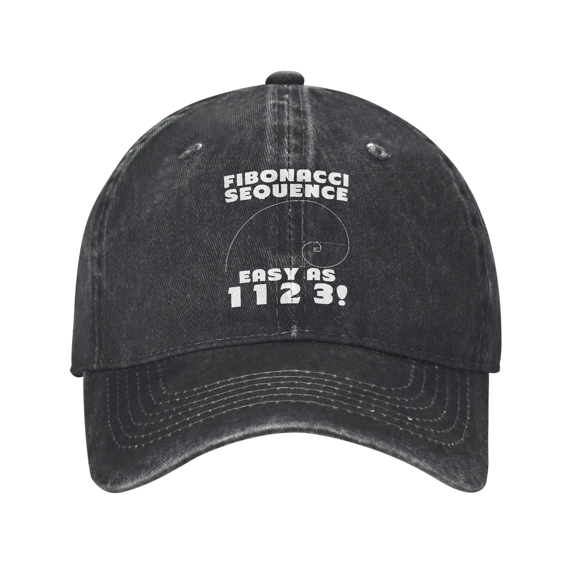 Fibonacci Sequence Easy Golden Ratio Baseball Cap Distressed Washed Geek Math Snapback Cap for Men Women Outdoor Golf Hats Cap