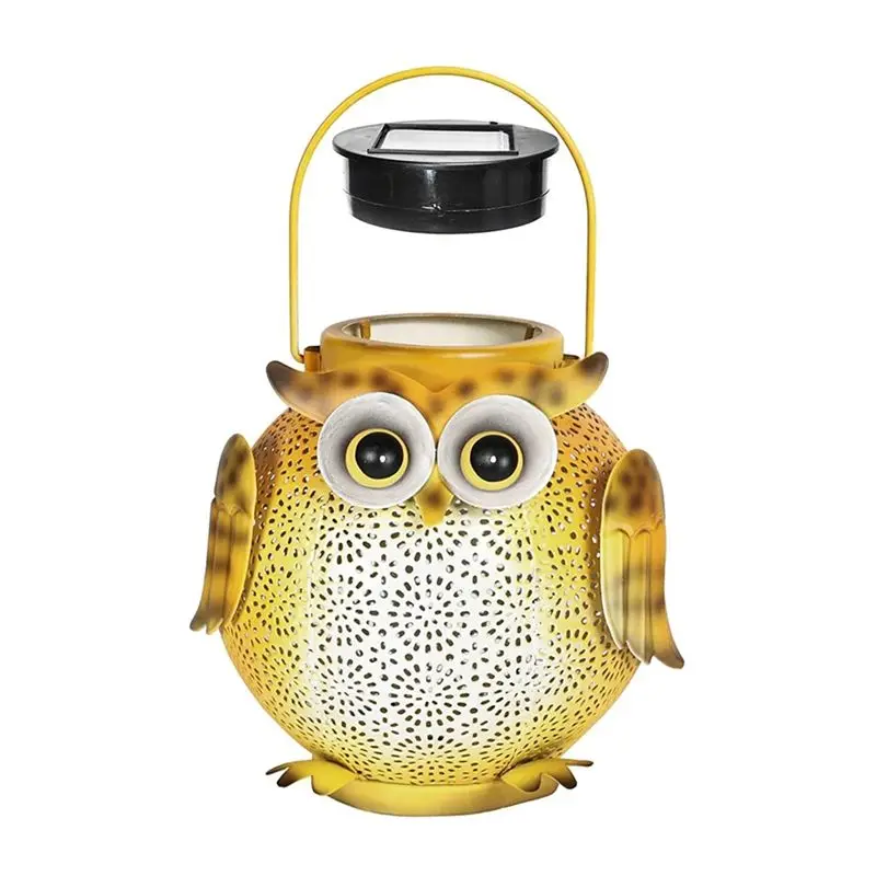 A98E-Iron Art Solar Owl Ground Light Crafts Garden Lawn Outdoor Garden Decorative Lamp LED Solar Light Hanging Landscape