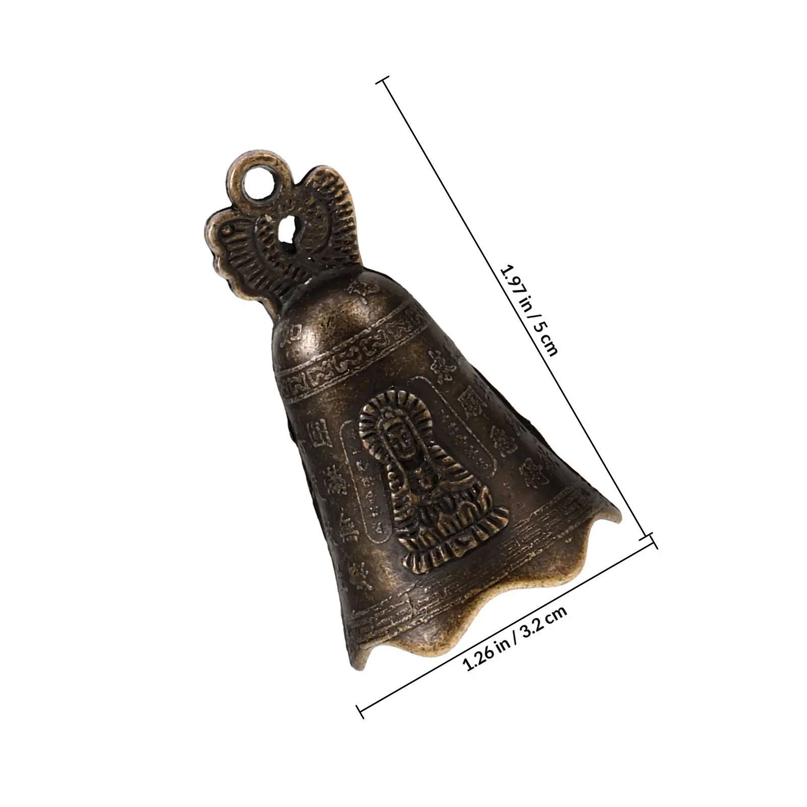 Retro Handheld Bell Vintage Metal Small Sculpture Buddhism Wind Chimes for Wedding Home Decor