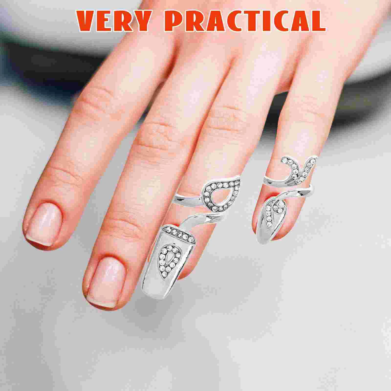 Charm Miss Versier nagelringdecoratie om vinger dames dames tippatch te bedekken