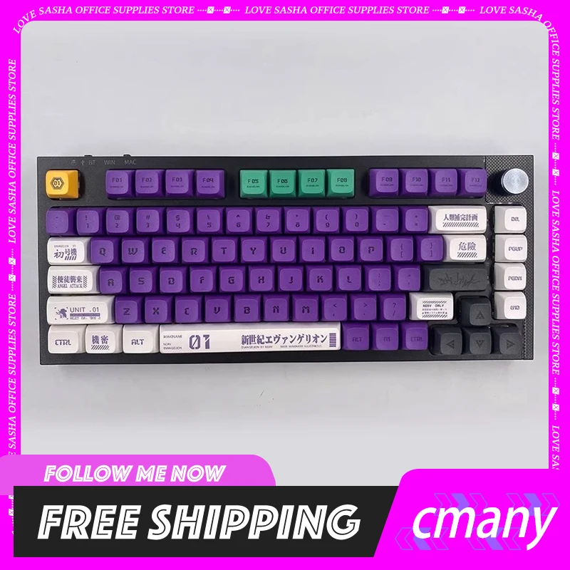 

134 Keys Eva Keys Initial Machine One XDAProfile Keycaps Japanese Anime Key Cap For Mechanical Keyboard Mx Switch Keycap Caps