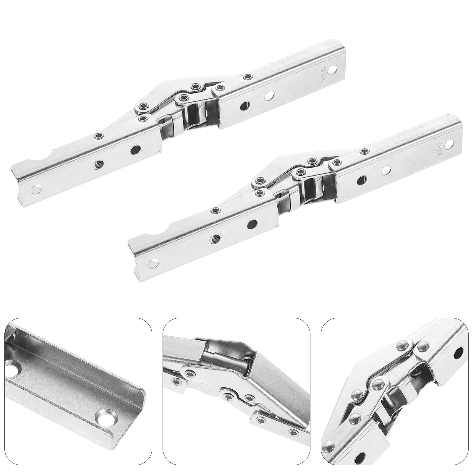 

2 Pcs Shelves for Kitchen Cabinets 90 Degree Folding Hinge Hinges Corner Silver Cold Rolled Steel