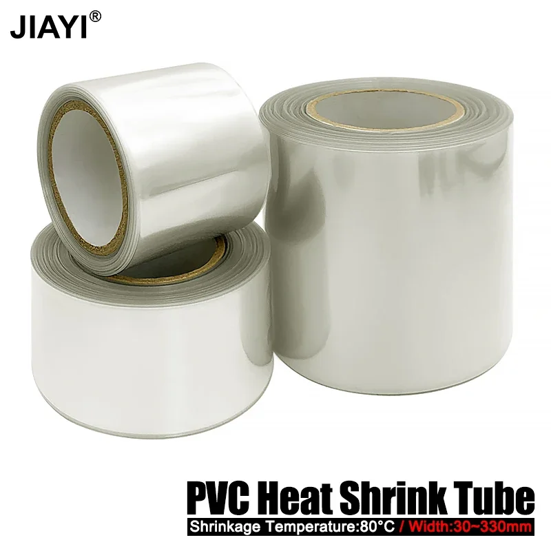 18650 Lithium Battery Transparent PVC Heat Shrink Sleeve 21~250mm Flame Retardant Corrosion Resistant High Insulation Wrap Film