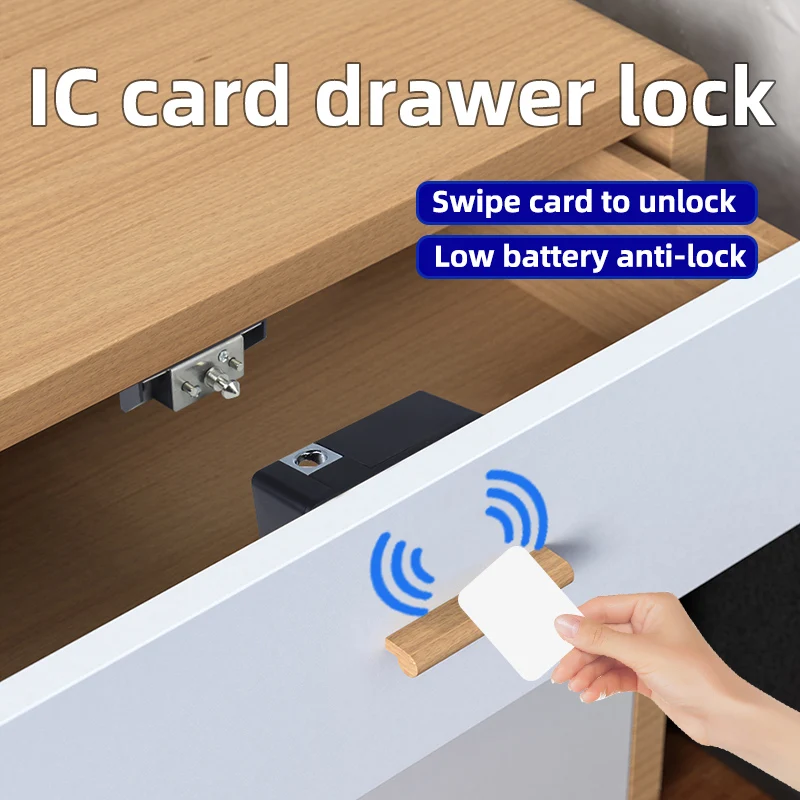 

RFID smart drawer storage cabinet lock, battery driven low battery reminder, can be set to open multiple locks with one card