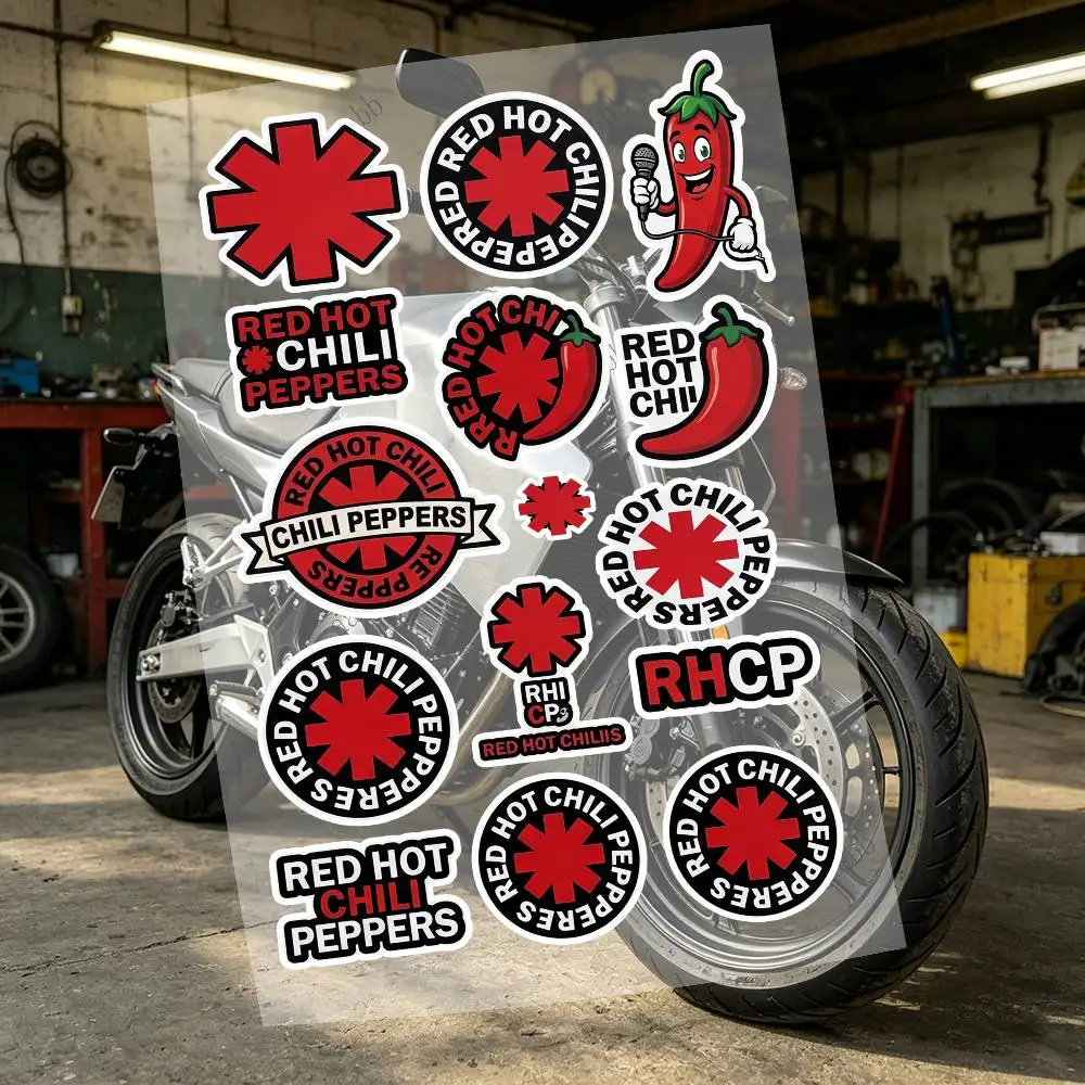 R-Red H-Hot C-Ch-ili P-Pep-pers Motorcycle Decal Sticker Kit Reflective Graphics For Helmet Tank Fairing Body Custom Bike