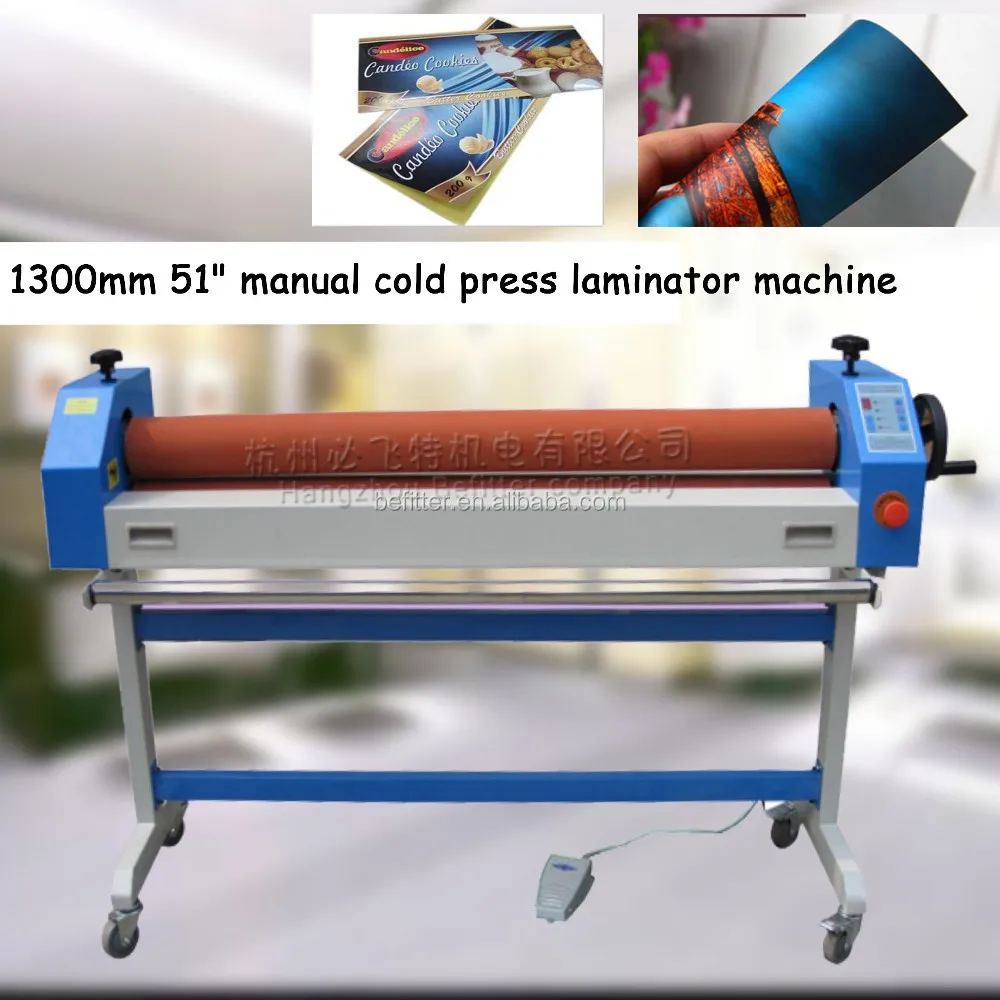 BFT-1300E Economic 1300mm Electric Cold Roll Laminator With Foot Pedal Control Cold Laminating Machine