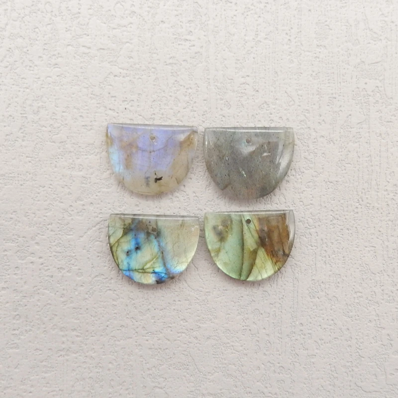 

4 шт. натуральный лабрадорит полукруг бусины из драгоценных камней с просверленными фронтальными бусинами 20x5x3 мм ручная работа DIY серьги ювелирные изделия ручной работы 7,4 г