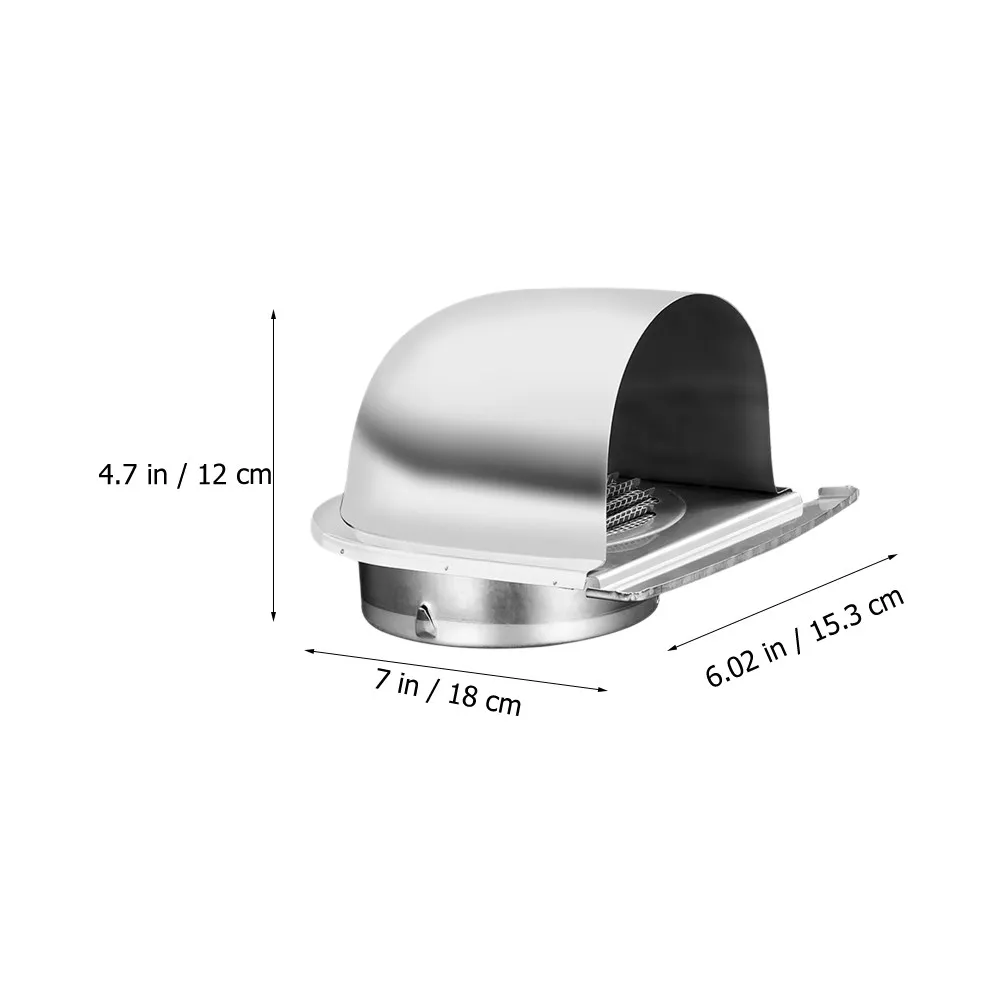 Outdoor Ventilation Grille Stainless Steel U-Shaped Range Exhaust Vent Cover for Kitchen Walls Cooker Hoods Wind Rain Protection
