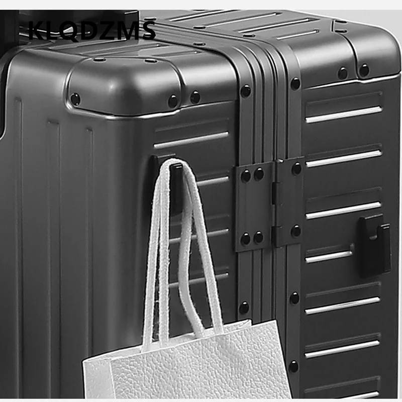 KLQDZMS Suitcase Front Opening Boarding Box Full Aluminum Magnesium Alloy Trolley Case 20 