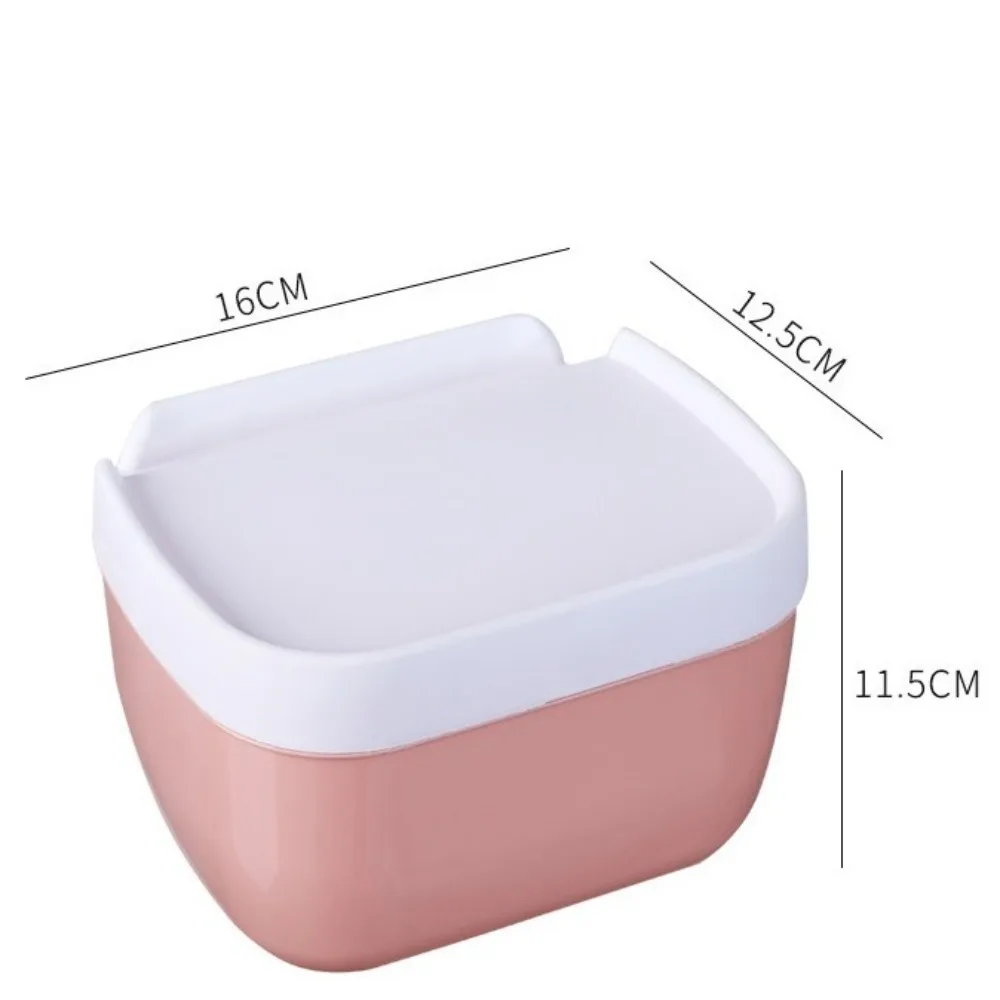 صندوق مناديل متعدد الوظائف بسعة كبيرة مع صندوق تخزين موزع الرف وحامل ورق التواليت ذاتي اللصق مقاوم للماء #5