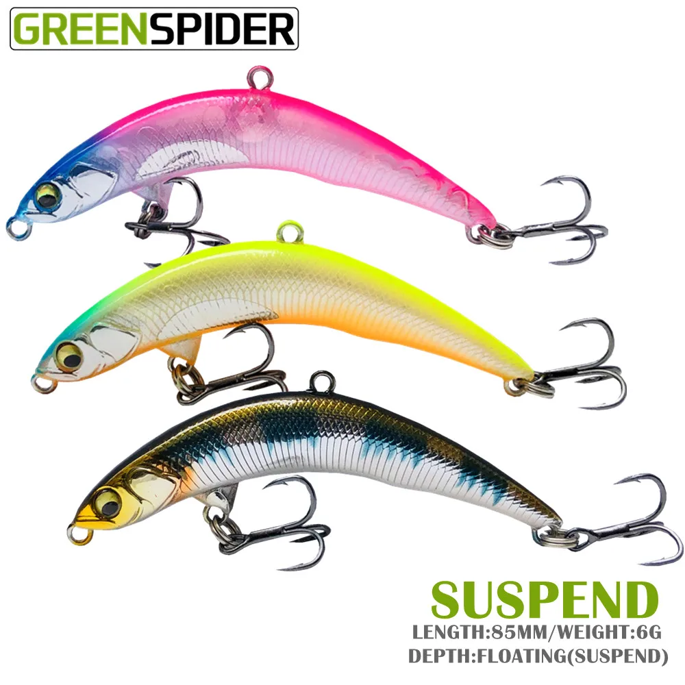 GREENSPIDER 2021 NEW PENCIL Minnow Hard Bait 85mm 7g Floating Suspend Minnow Lure Wobbler Bass Pike Fishing Lure