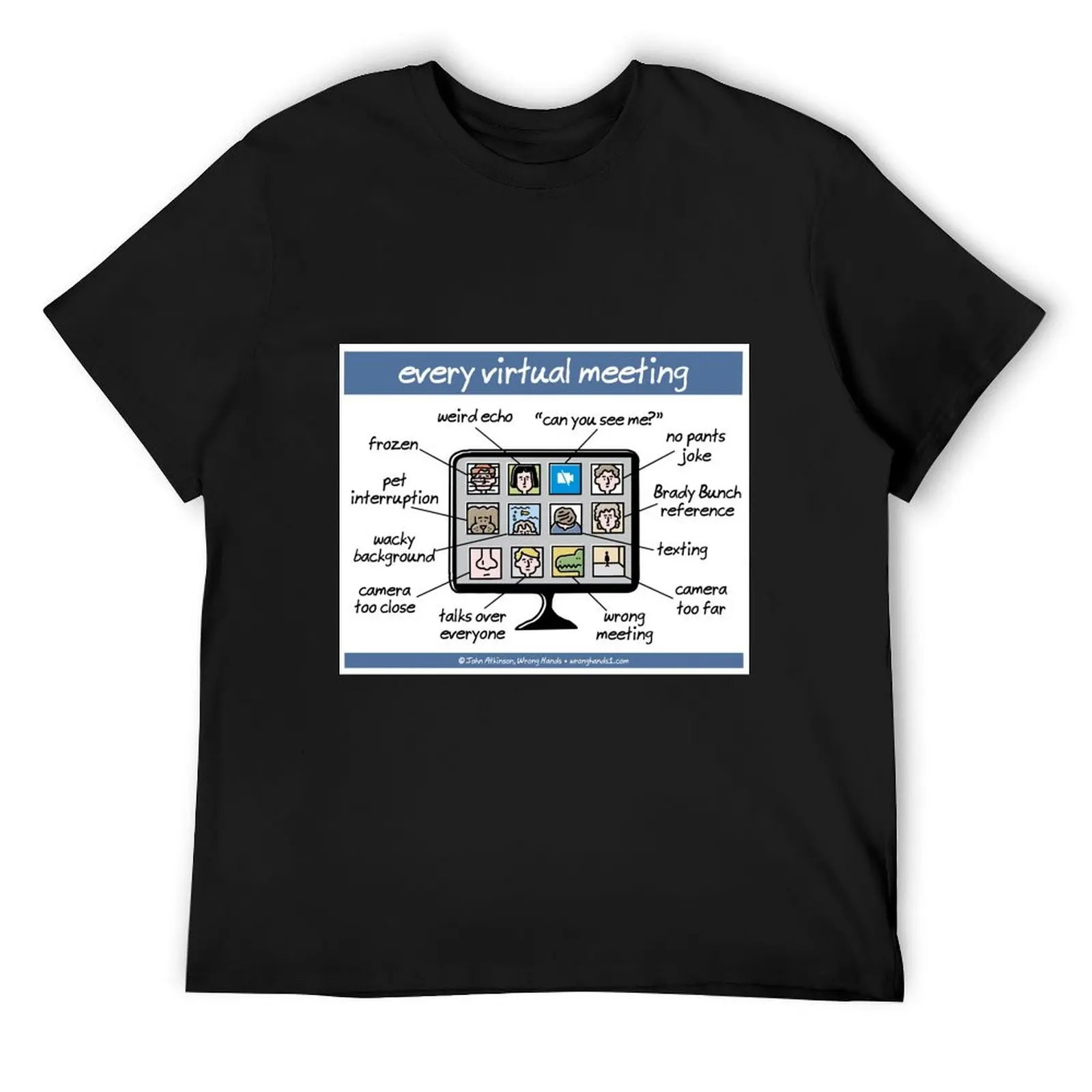 every virtual meeting T-Shirt vintage graphic tee customizeds oversized blacks Men's t-shirt