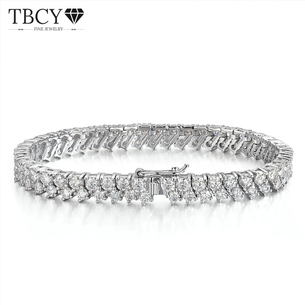 TBCYD Luxury Full Moissanite Water DropTennis Bracelet for Women 925 Sterling Silver Leaf Shape Marquise/Pear Cut Dinner Jewelry