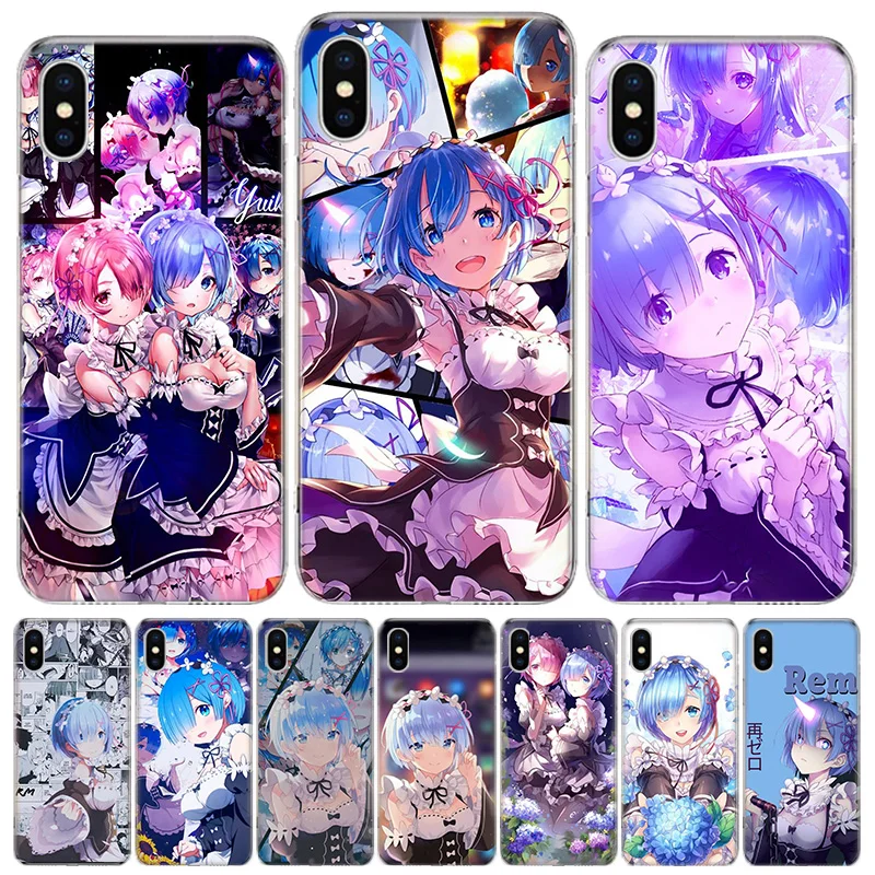 Anime ReZERO Ram Rem Clear Case For iPhone 11 13 14 Pro 15 Pro Max 12 Mini 16 XR X XS Max 7 8 Plus Funda Clear Soft T