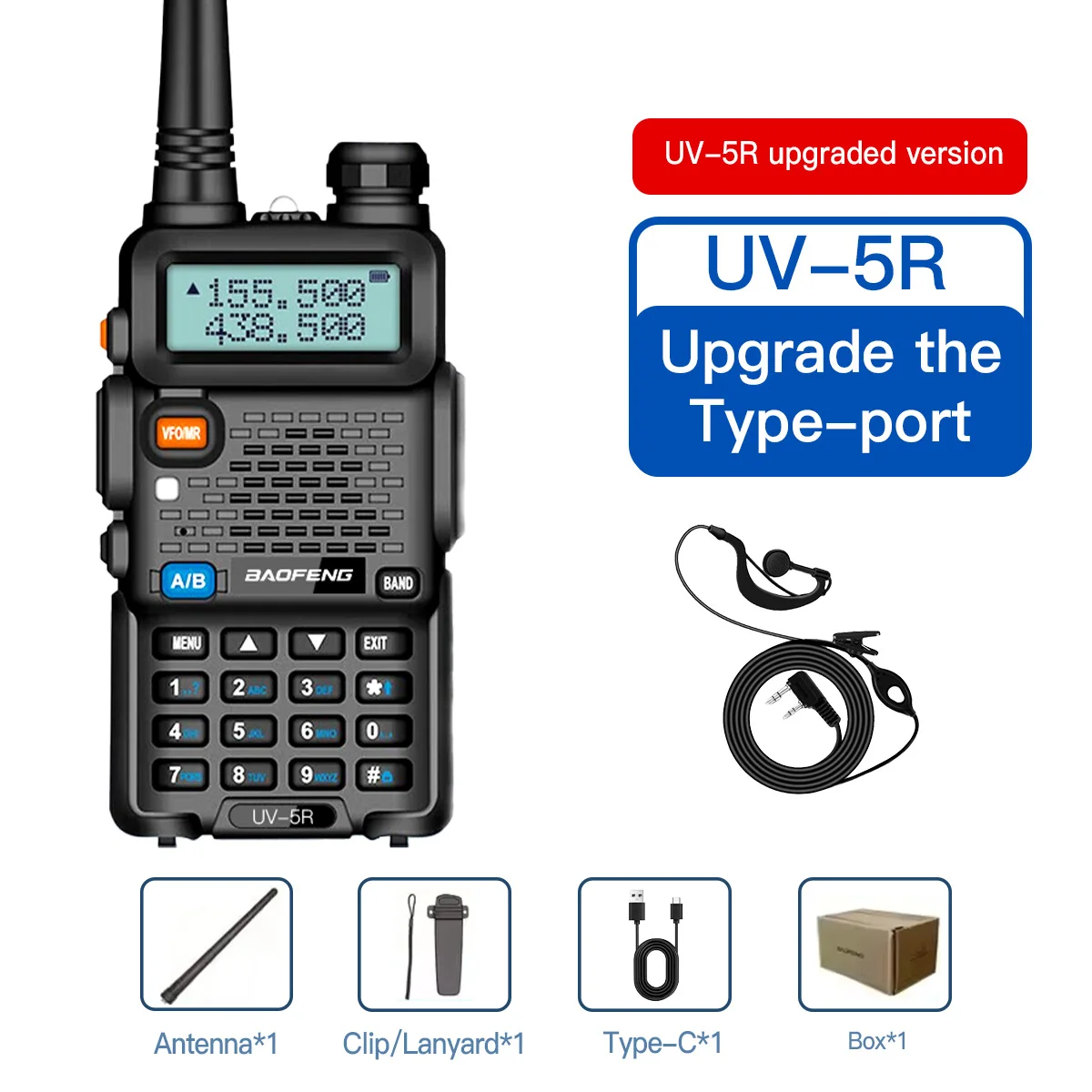 1 PC/2 PCS baofeng uv 5r USB Lange Afstand Ham Amateur Met FM Radio Lange Afstand Draagbare twee Manier Radio Baofeng CB Radio walkie talkie