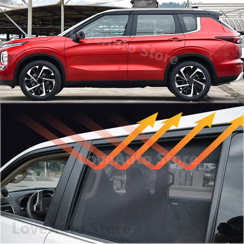 

For Mitsubishi Outlander 4 2023 2024 Car Magnet Sunshade Protection Back Front Rear Window SunShade Visor Protector