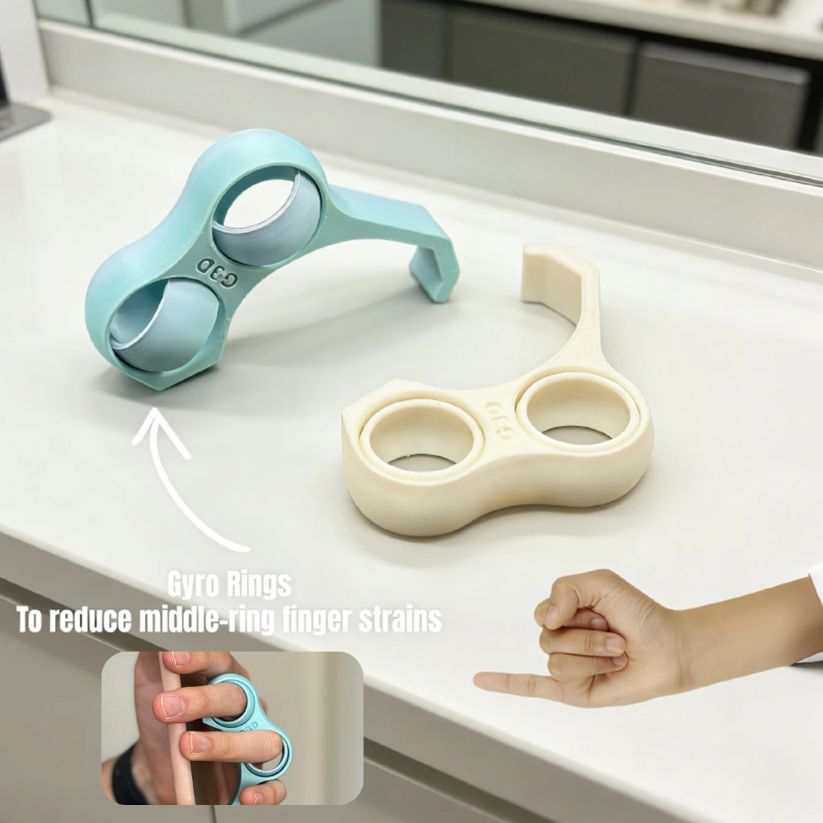 Dual Loop Phone Grip Double Finger Ring Anti Drop Stable Bracket Portable For Iphone Samsung Mobile Phone cable saver