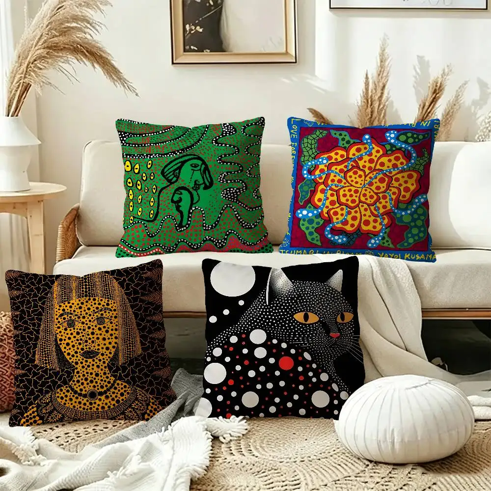 Yayoi Kusama Abstract Art Pillowcase toon Gift Cushion Cover Bedroom Home Sofa Chair Seat Decor pillow case