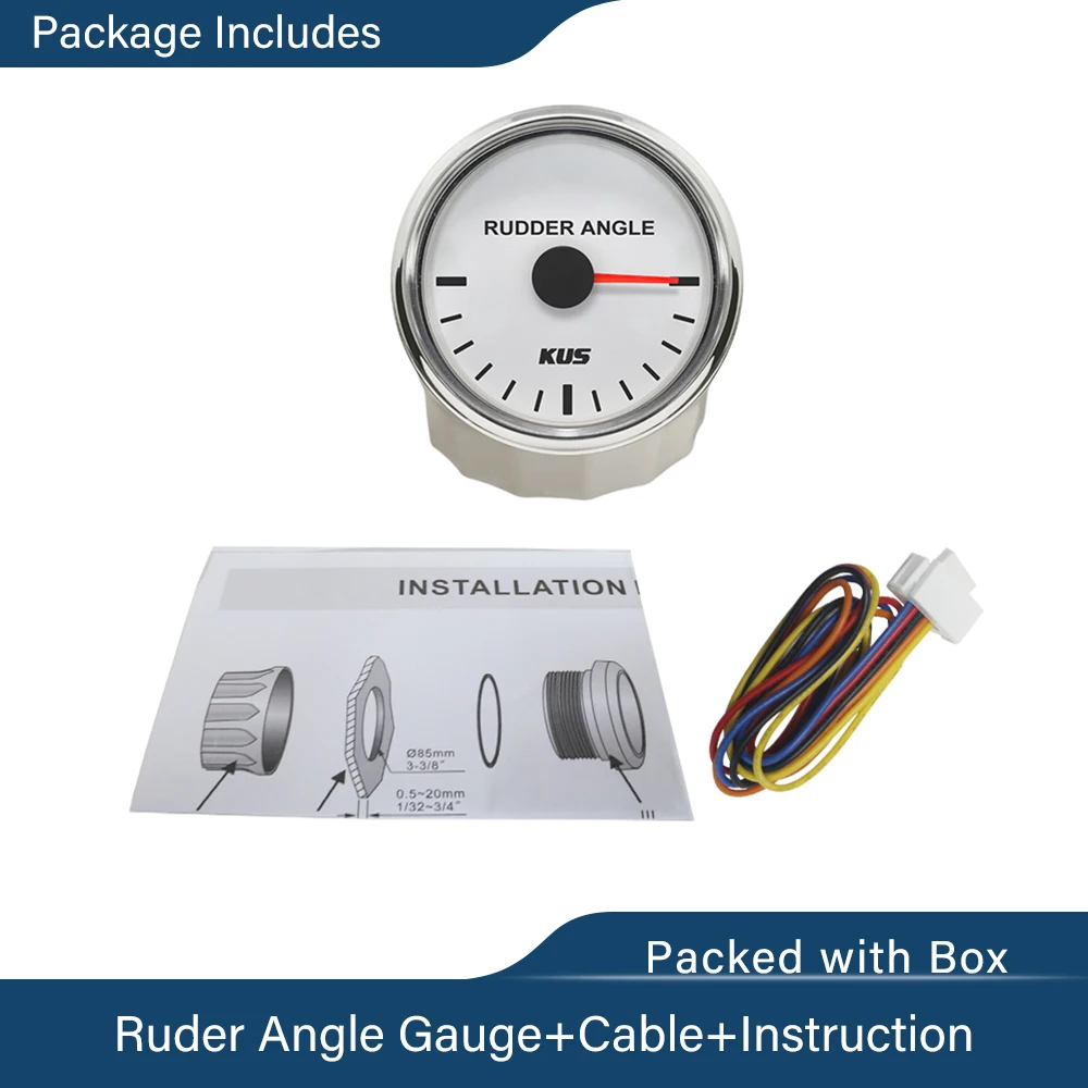 

KUS 52mm 85mm Marine Rudder Angle Indicator Gauge with Backlight 12V 24V for Boat Ship Yacht