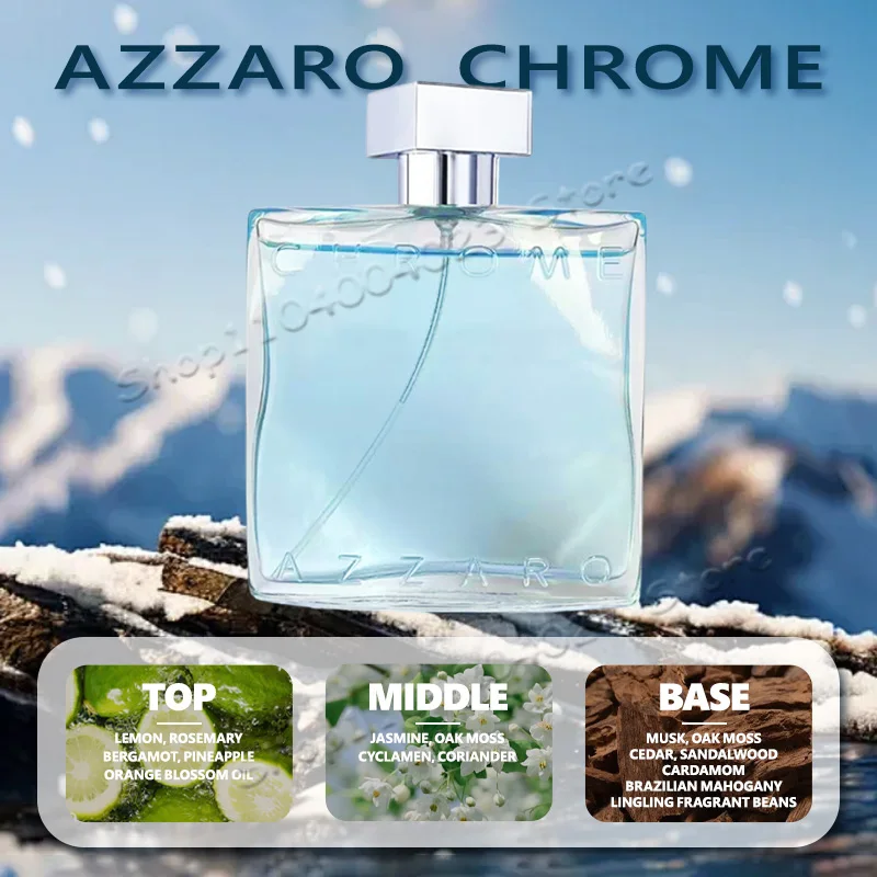 Azzaro Chrome Eau de Toilette 100ML Fragranza di agrumi fresco da uomo con legno di sandalo di bergamotto, perfetta per l'uso quotidiano e primavera/estate