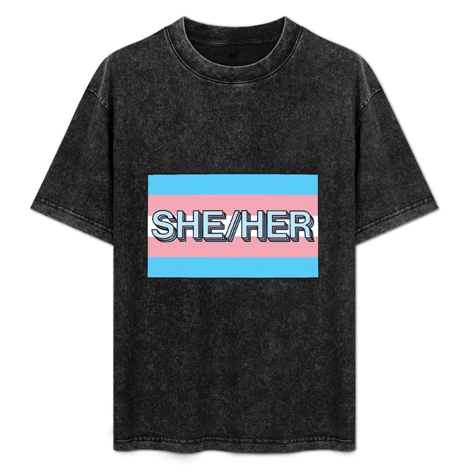

She Her Trans Flag Pride Lgbtq T-Shirt Functional Casual Short Sleeve Tee
