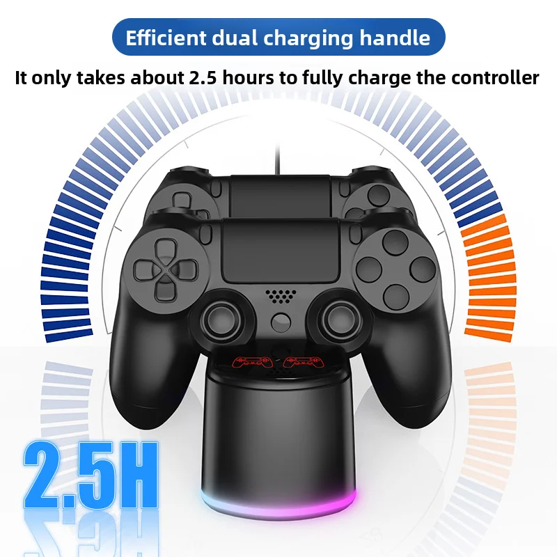 

Двойная зарядная док-станция для контроллера PS4 со светодиодным индикатором — дополнительный черный или белый свет | Станция быстрой зарядки для 2-контроллеров