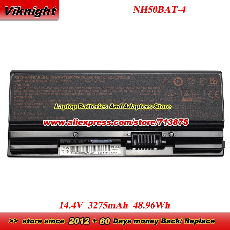 

NH50BAT-4 Battery 14.4V 48.96Wh for NH55RCQ NH58RHQ NH70RCQ G7-CT7NA G8-CT7NA G7M-CT7NA G7T-CU7NS T3 T3TI