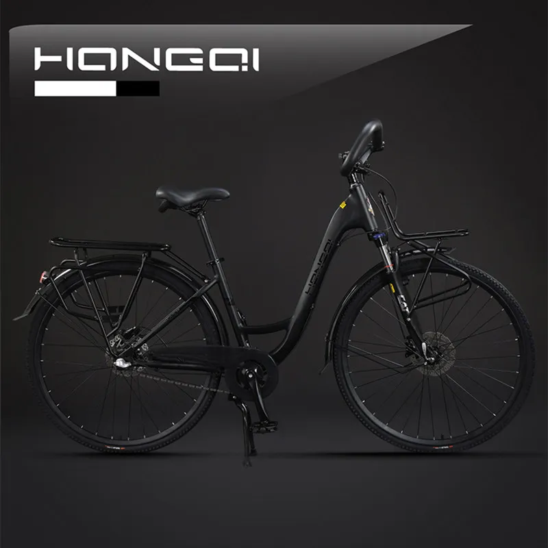 Touring Bike Butterfly Handlebar Disc Brake Shock Absorbing Front Fork With Cargo Racks Outdoor Riding Bicycle For Men Women