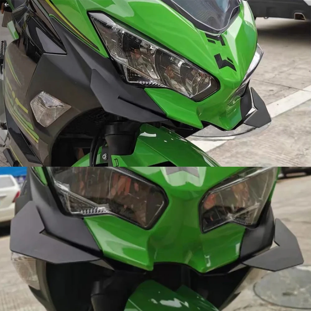 

Motorcycle Front Fairing Pneumatic Wing Lets Tip Downforce Wings Air Deflector For Kawasaki Ninja 400 ninja400 2018-2022 2023