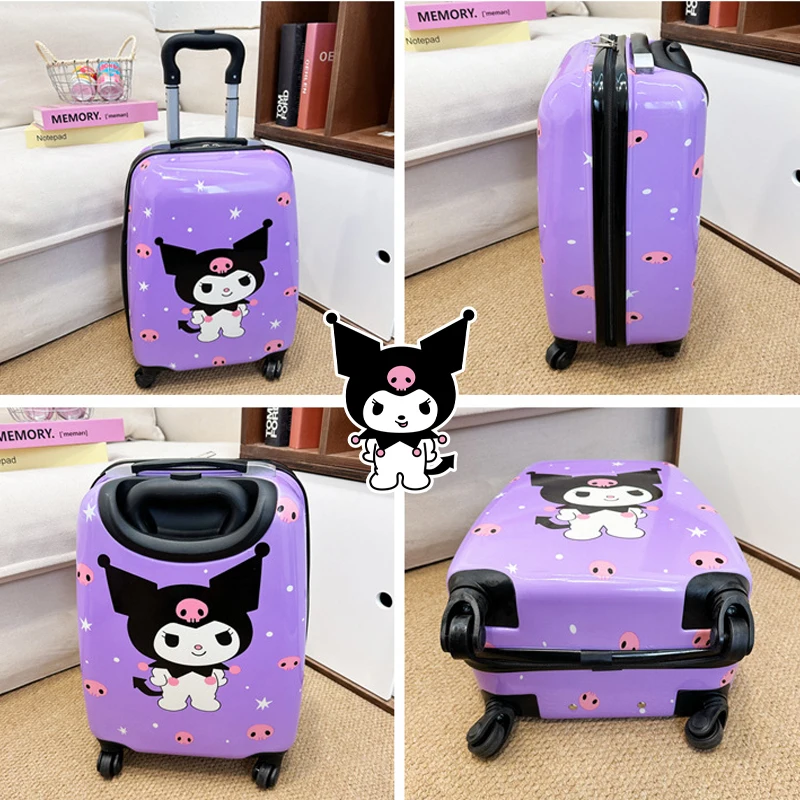 

16-дюймовый детский чемодан на колесиках, новый аниме Sanrios Kawaii, мультяшный чемодан с паролем, большой вместительный портативный чемодан