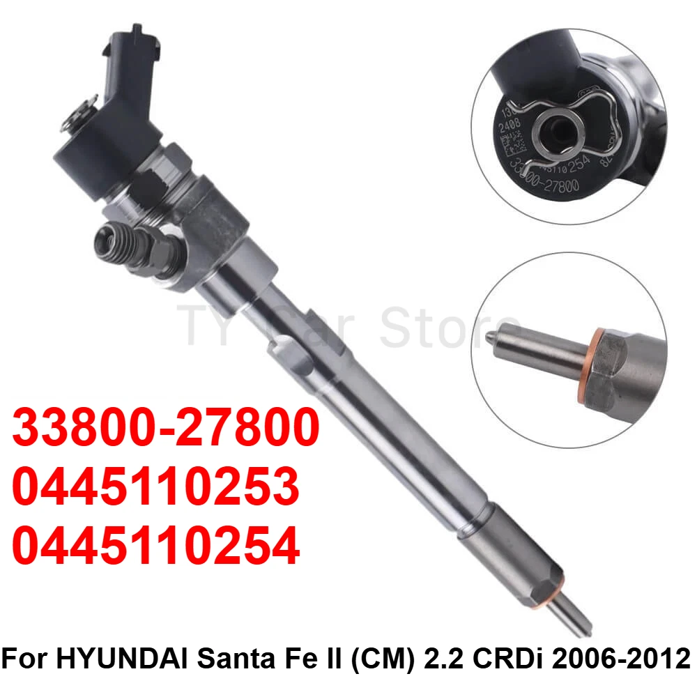 

Высококачественный новый топливный инжектор для Hyundai Santa Fe 2.2 CRDi с регистрационным кодом 0445110254 / 0445110253 / 33800-27800
