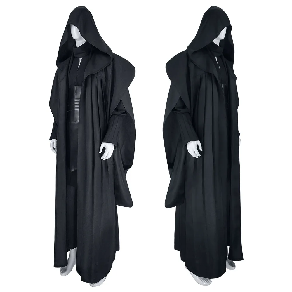 

2026 Darth Maul Black Tunic Uniform Full Set Halloween Darth Hooded Robe Cloak Adult Halloween Carnival Party Cosplay Costume