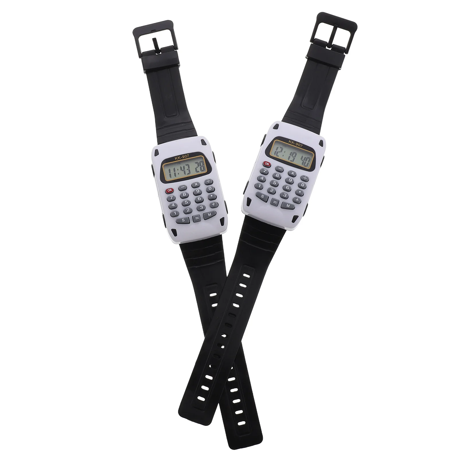 2Pcs 어린이 계산기 시계 디지털 손목 시계 휴대용 다기능 교육 수학 시계 명확한 디스플레이