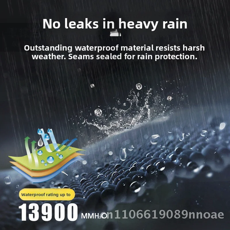 

Men's Motorcycle Raincoat Suit Breathable Anti-Rainstorm Full-Body Oxford Cloth Riding Rain Gear Black/White Multiple Sizes